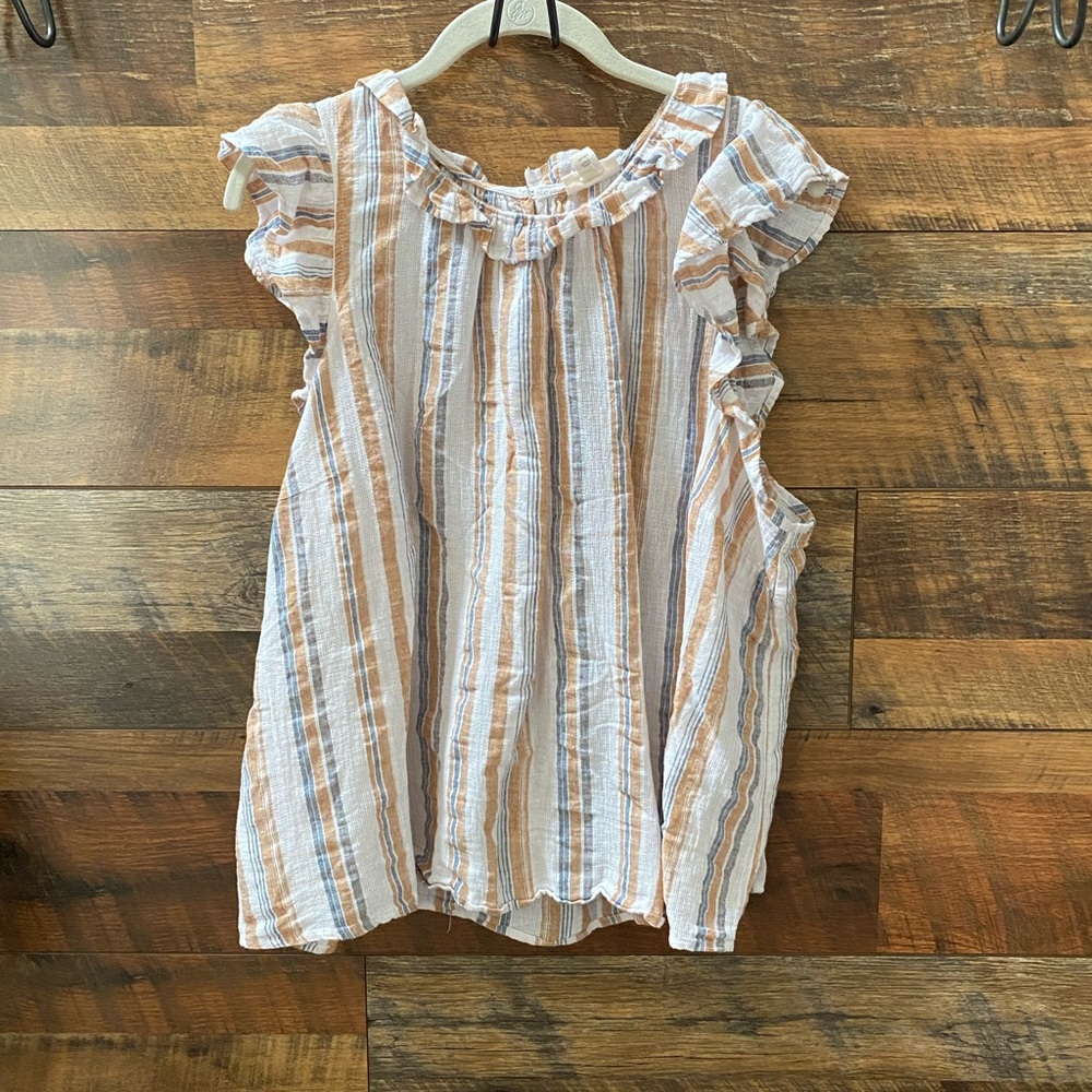 Ana dressy summer shirt in 2X cute stripe pattern